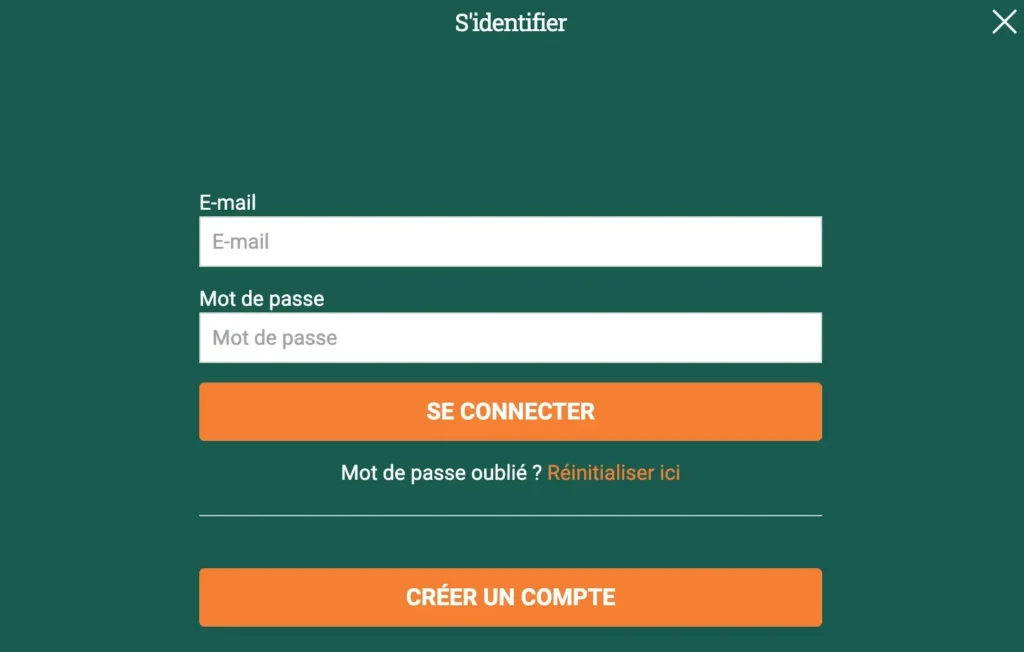 Formulaire de connexion Cresus Casino en ligne